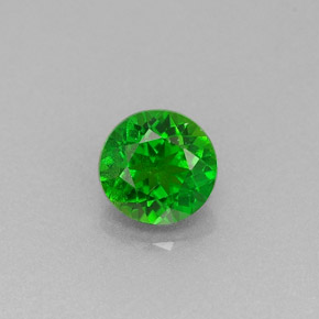 Diopside cromifero naturale verde da 0,45 ct, taglio rotondo, VS