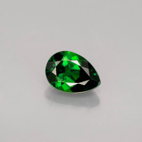 Diopside cromifero naturale verde da 0,85 ct, taglio a pera, VVS-VS