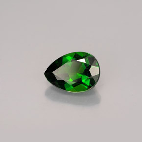 Diopside cromifero naturale verde da 0,85 ct, taglio a pera, VVS-VS