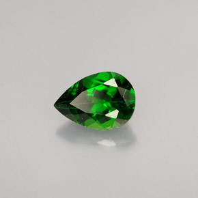 Diopside cromifero naturale verde da 0,68 ct, taglio a pera, VVS-VS