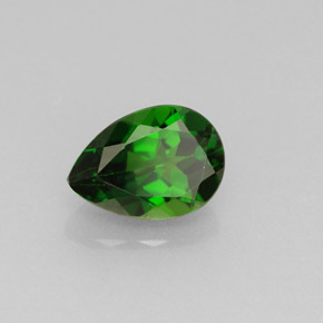 Diopside cromifero naturale verde da 0,83 ct, taglio a pera, VVS