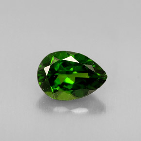 Diopside cromifero naturale verde da 0,83 ct, taglio a pera, VS