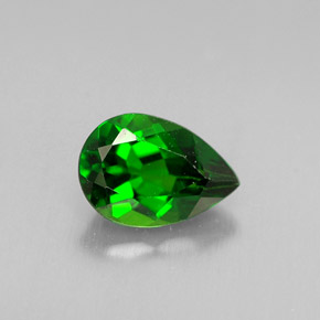 Diopside cromifero naturale verde da 0,67 ct, taglio a pera, VVS-VS