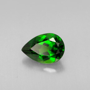 Diopside cromifero naturale verde da 0,67 ct, taglio a pera, VVS-VS