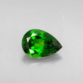 Diopside cromifero naturale verde da 0,72 ct, taglio a pera, VS