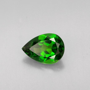 Diopside cromifero naturale verde da 0,72 ct, taglio a pera, VS