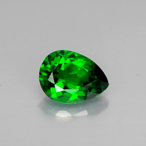 Diopside cromifero naturale verde da 0,72 ct, taglio a pera, VVS-VS