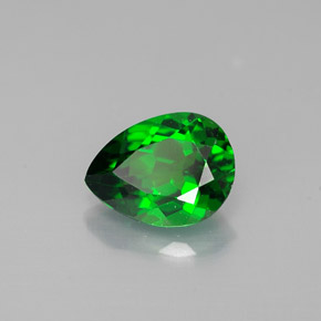 Diopside cromifero naturale verde da 0,72 ct, taglio a pera, VVS-VS
