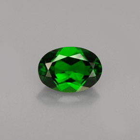 Diopside cromifero naturale verde da 0,88 ct, taglio ovale, VS