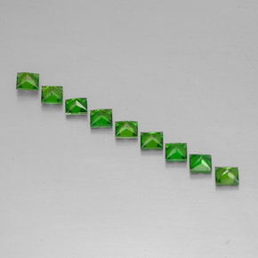 Diopside cromifero naturale verde da  ct, quadrato, VVS-VS