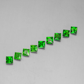 Diopside cromifero naturale verde da  ct, quadrato, VVS-VS