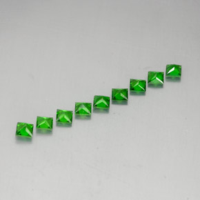 Diopside cromifero naturale verde da  ct, quadrato, VVS-VS