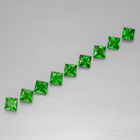 Diopside cromifero naturale verde da  ct, quadrato, VVS-VS