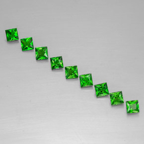 Diopside cromifero naturale verde da  ct, quadrato, VVS-VS