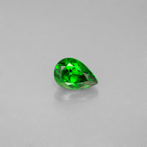 Diopside cromifero naturale verde da 0,60 ct, taglio a pera, VVS