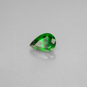 Diopside cromifero naturale verde da 0,60 ct, taglio a pera, VVS
