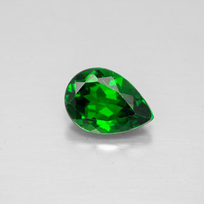 Diopside cromifero naturale verde da 0,62 ct, taglio a pera, VS