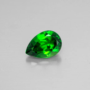 Diopside cromifero naturale verde da 0,64 ct, taglio a pera, VVS-VS