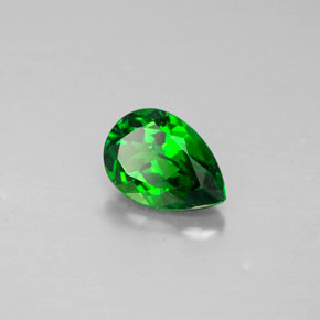 Diopside cromifero naturale verde da 0,64 ct, taglio a pera, VVS-VS