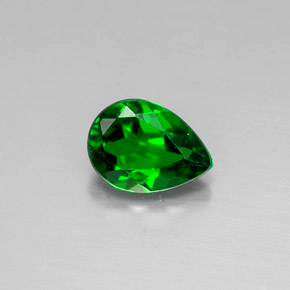 Diopside cromifero naturale verde da 0,59 ct, taglio a pera, VVS-VS