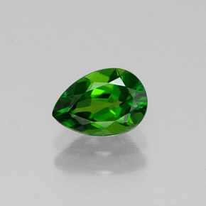 Diopside di cromo Verde naturale da 0.80 ct, Forma a pera, VVS-VS