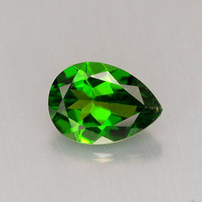 Diopside cromifero naturale verde da 0,75 ct, taglio a pera, VVS-VS