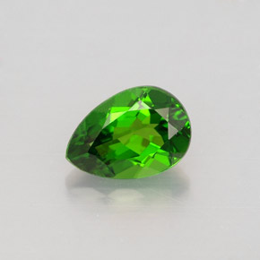 Diopside cromifero naturale verde da 0,79 ct, taglio a pera, VVS-VS