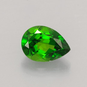 Diopside cromifero naturale verde da 0,79 ct, taglio a pera, VVS-VS