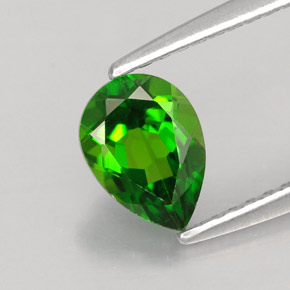 Diopside cromifero naturale verde da 0,79 ct, taglio a pera, VVS-VS