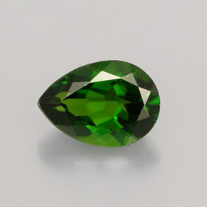 Diopside cromifero naturale verde da 0,82 ct, taglio a pera, VVS-VS