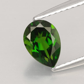 Diopside cromifero naturale verde da 0,82 ct, taglio a pera, VVS-VS