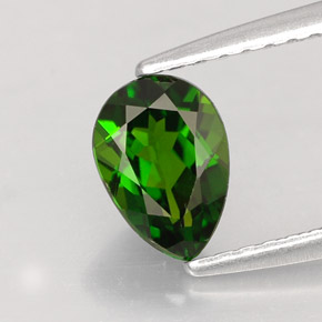 Diopside di cromo Verde naturale da 0.80 ct, Forma a pera, VVS-VS