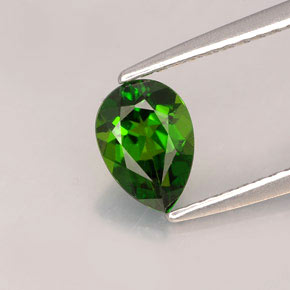 Diopside di cromo Verde naturale da 0.76 ct, Forma a pera, VVS