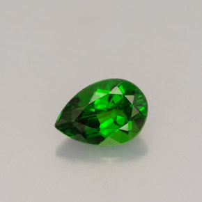 Diopside cromifero naturale verde da 0,69 ct, taglio a pera, VVS