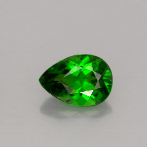 Diopside cromifero naturale verde da 0,76 ct, taglio a pera, VS