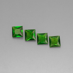 Diopside cromifero naturale verde da  ct, quadrato, VVS-VS