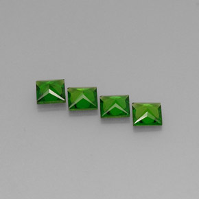 Diopside cromifero naturale verde da  ct, quadrato, VVS-VS