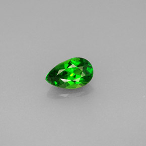 Diopside cromifero naturale verde da 0,46 ct, taglio a pera, VVS