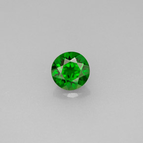 Diopside cromifero naturale verde da 0,55 ct, taglio rotondo, VVS-VS