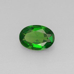 Diopside cromifero naturale verde da 0,60 ct, taglio ovale, VS