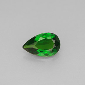 Diopside cromifero naturale verde da 0,81 ct, taglio a pera, VVS-VS