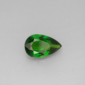 Diopside cromifero naturale verde da 0,81 ct, taglio a pera, VVS-VS