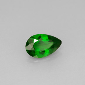 Diopside cromifero naturale verde da 0,78 ct, taglio a pera, VS
