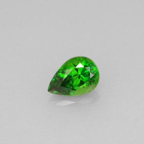 Diopside cromifero naturale verde da 0,53 ct, taglio a pera, VVS-VS