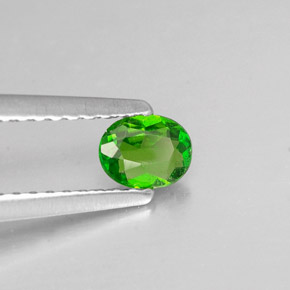 Diopside cromifero naturale verde da 0,23 ct, taglio ovale, VS