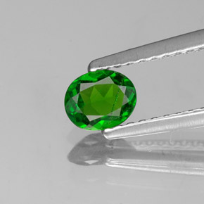 Diopside cromifero naturale verde da 0,35 ct, taglio ovale, VS-SI