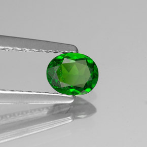 Diopside cromifero naturale verde da 0,35 ct, taglio ovale, VS-SI