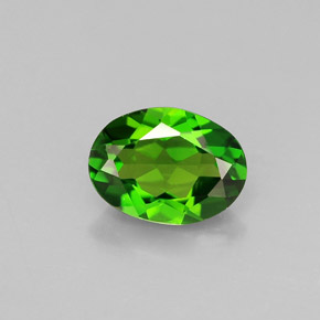Diopside cromifero naturale verde da 0,79 ct, taglio ovale, VS