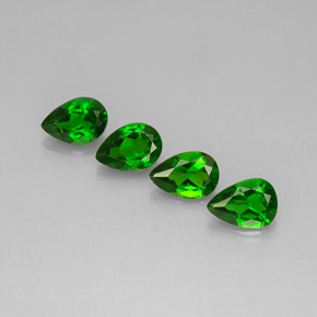 Gemme di Diopside di cromo Verde naturale da  ct, Forma a pera, VS