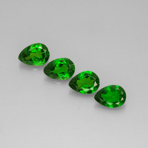 Gemme di Diopside di cromo Verde naturale da  ct, Forma a pera, VS